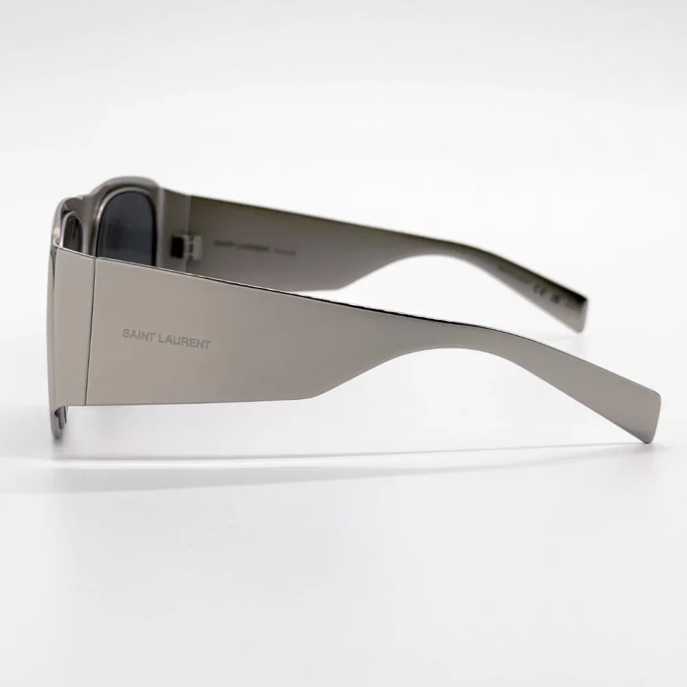 NEW SAINT LAURENT SL636 002 SUNGLASSES MEN SILVER SQUARE SL 636 002 SUNGLASSES